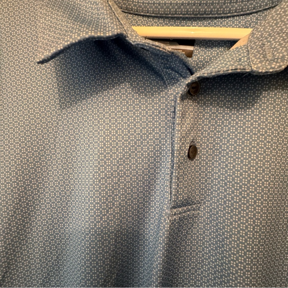 Hogan Blue and White Patterned Casual Performance Polo Shirt 3XL - Picture 2 of 5